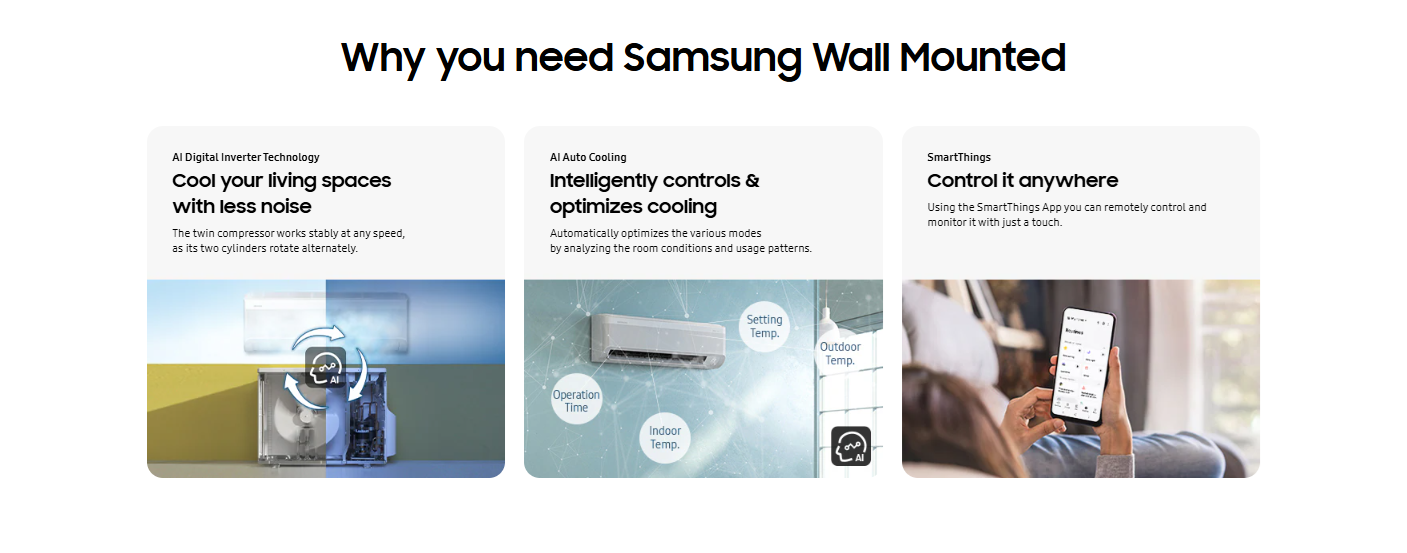 Samsung R32 Inverter Windfree Air-Conditioner Premium & Deluxe Series ...