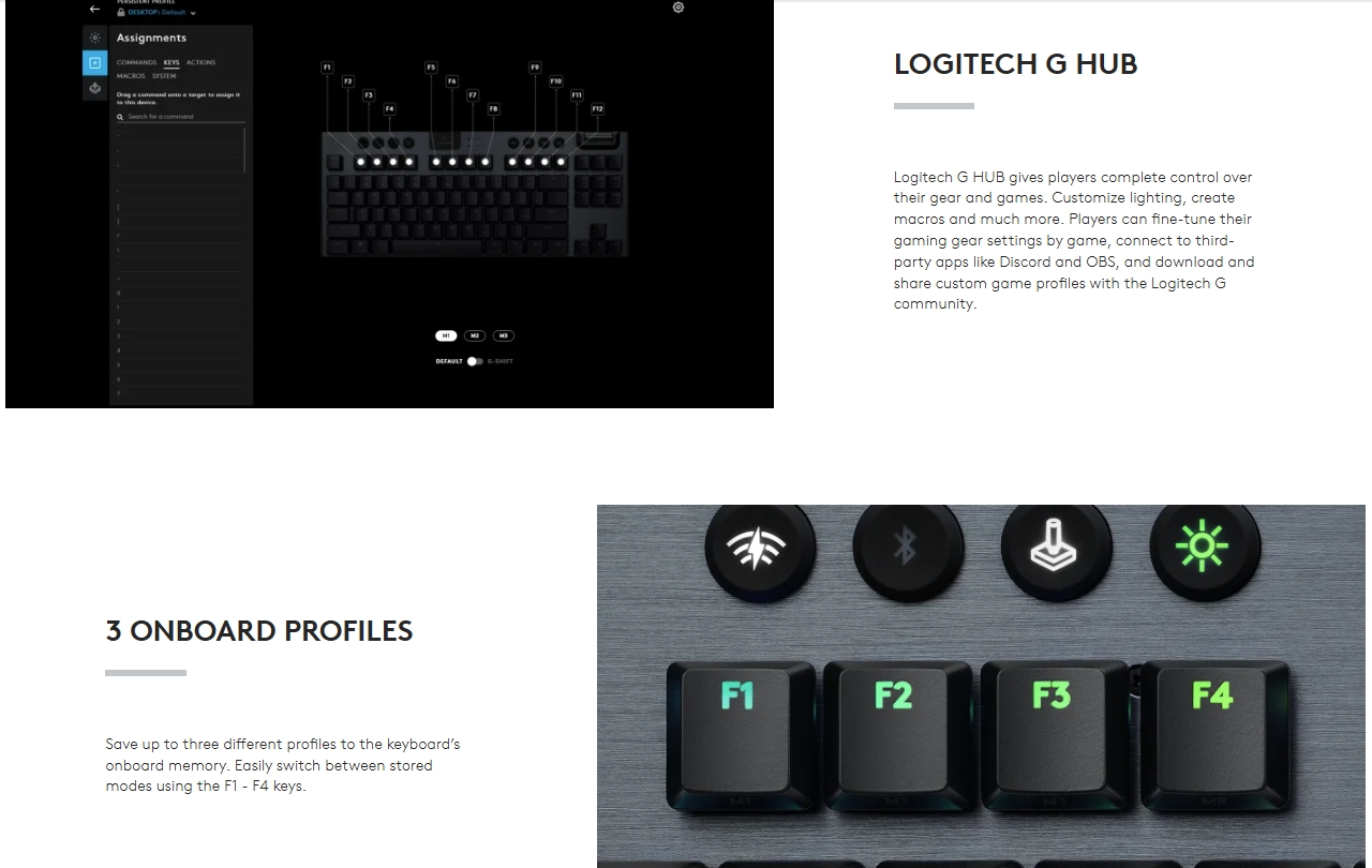 LOGITECH G913 TKL WIRELESS MECHANICAL GAMING KEYBOARD LIGHTSPEED / LOW ...