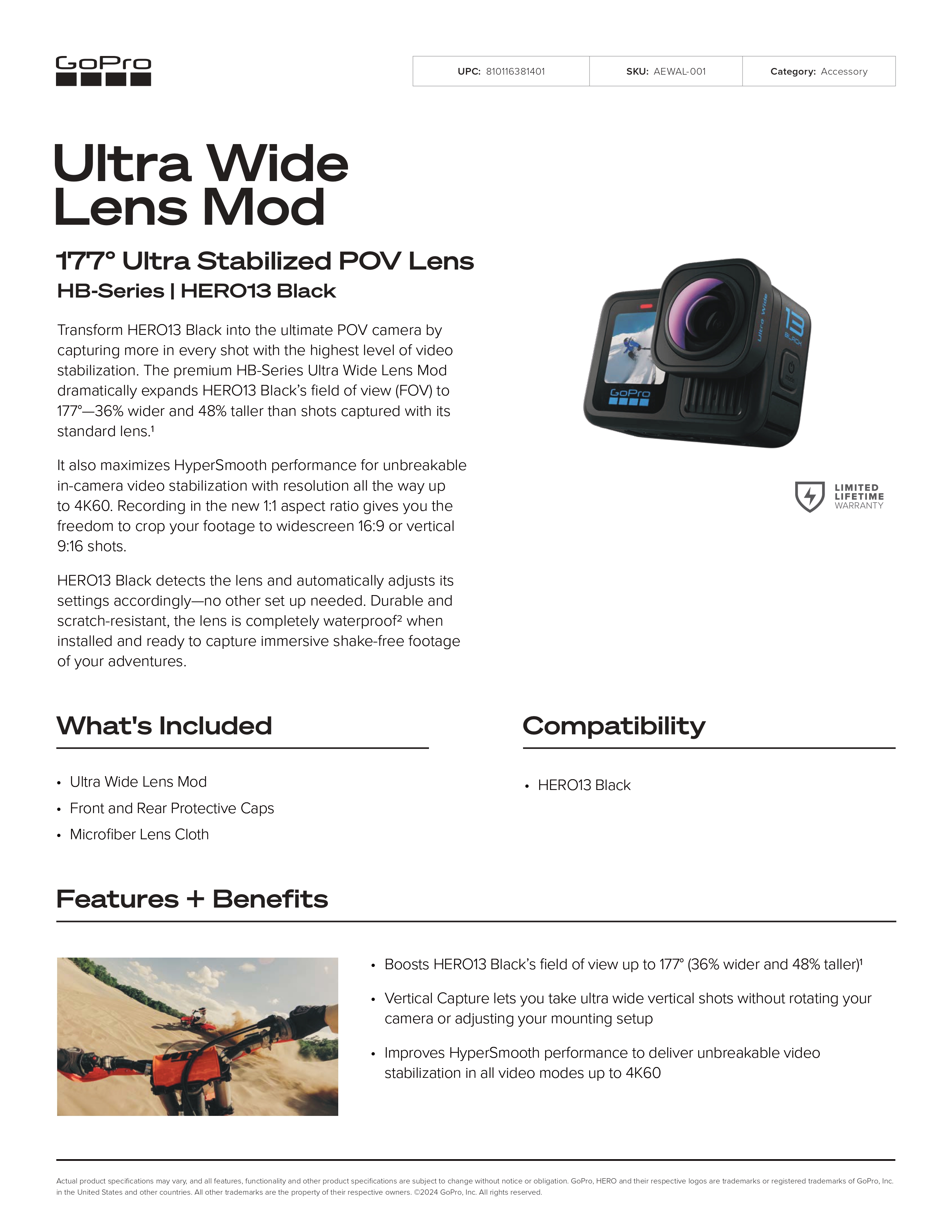 GoPro Action Camera HB-Series Lens (Anamorphic Lens / Ultra Wide Lens ...