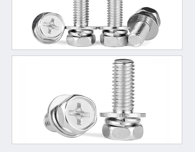 （10pc）304 Stainless Steel M4 M5 M6 M8 Cross Recessed Phillips Hex Head ...
