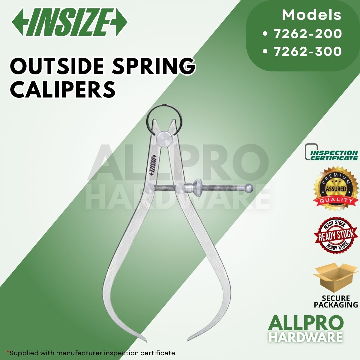 INSIZE OUTSIDE SPRING CALIPERS 7262-200/7262-300 | Shopee Malaysia
