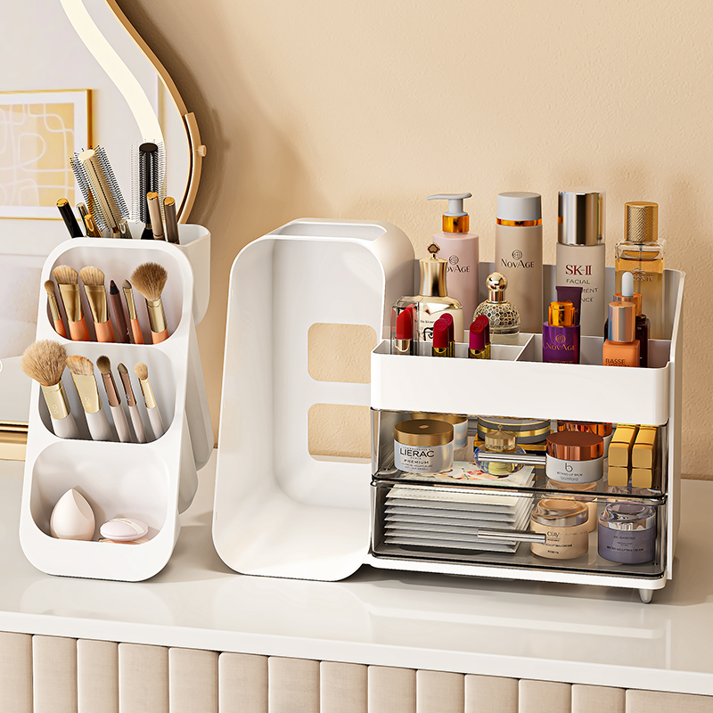Makeup Storage Box with Holder Dustproof Kotak Mekap Extra Large ...