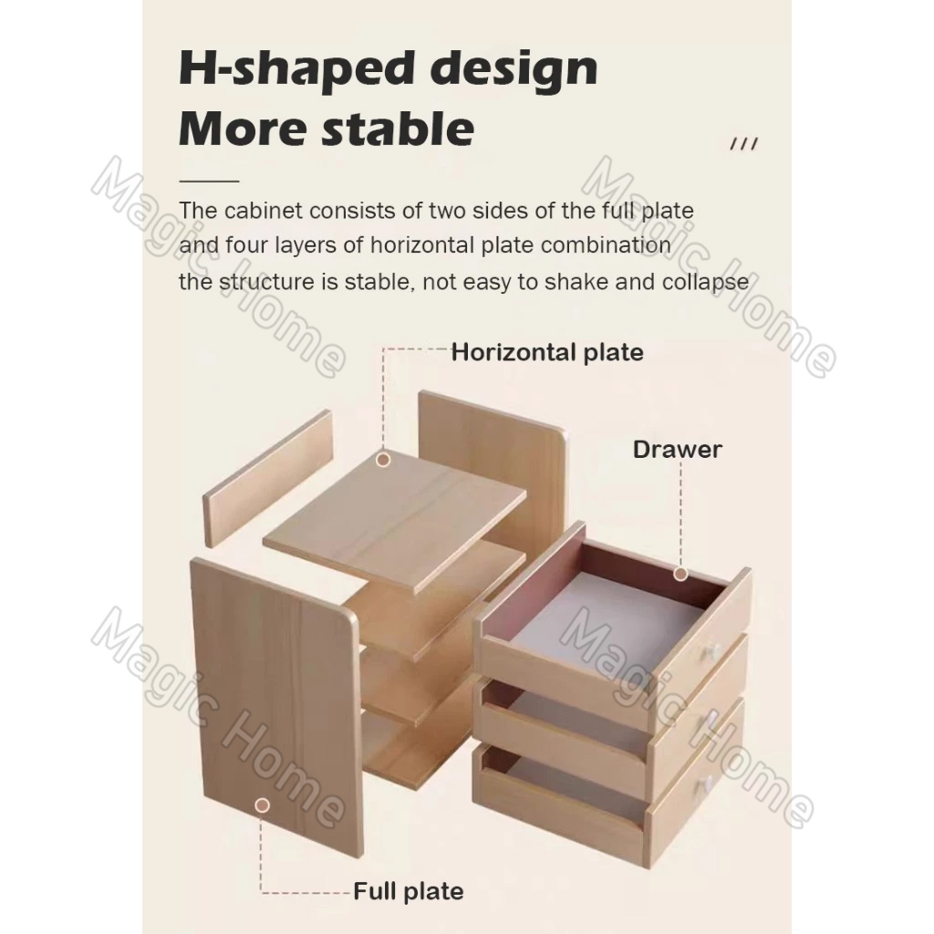Magic Home-Nordic Bedside Table Simplicity Rounded Corner Design ...