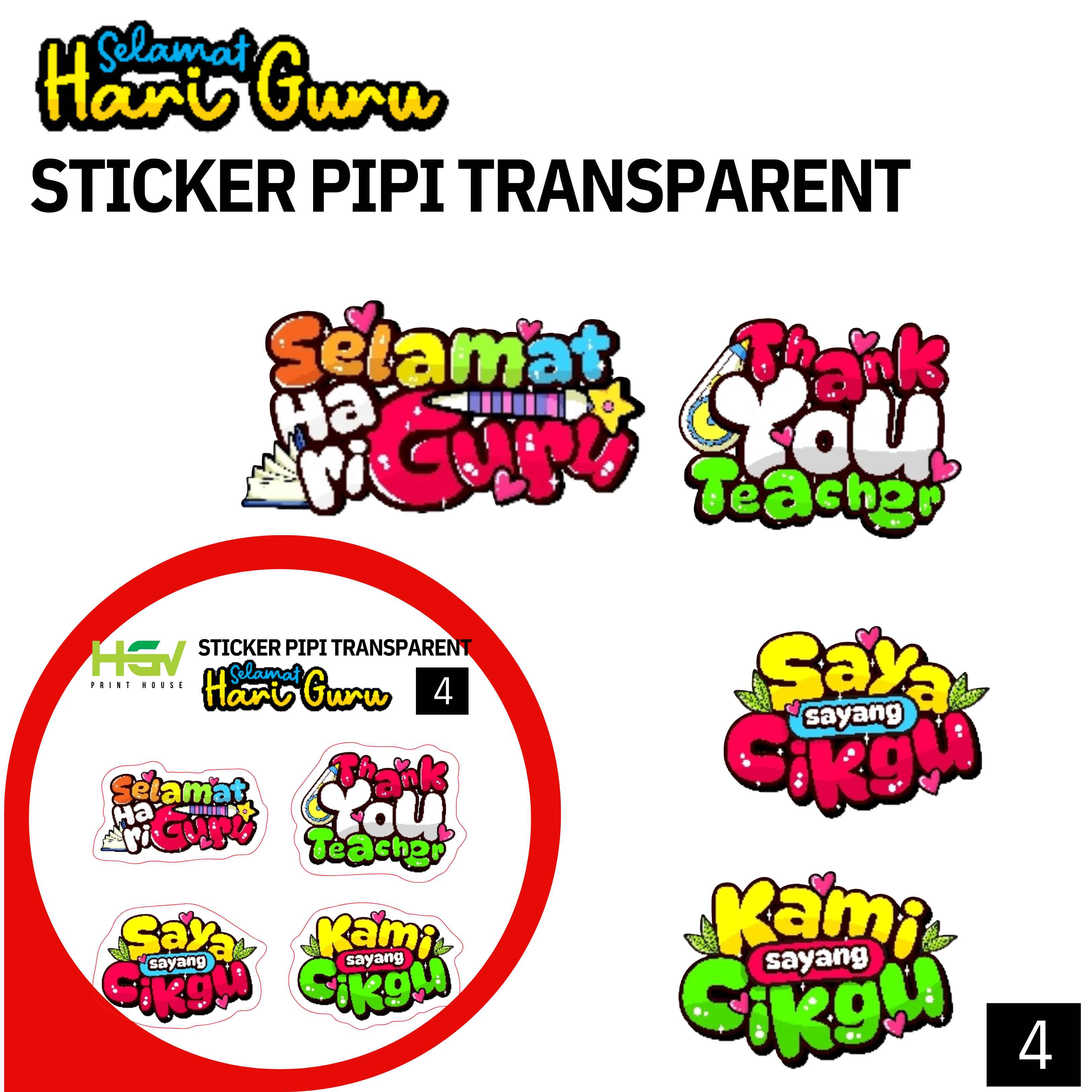 Sticker Pipi Hari Guru Transparent Stickers Paper Stationery - Kertas ...