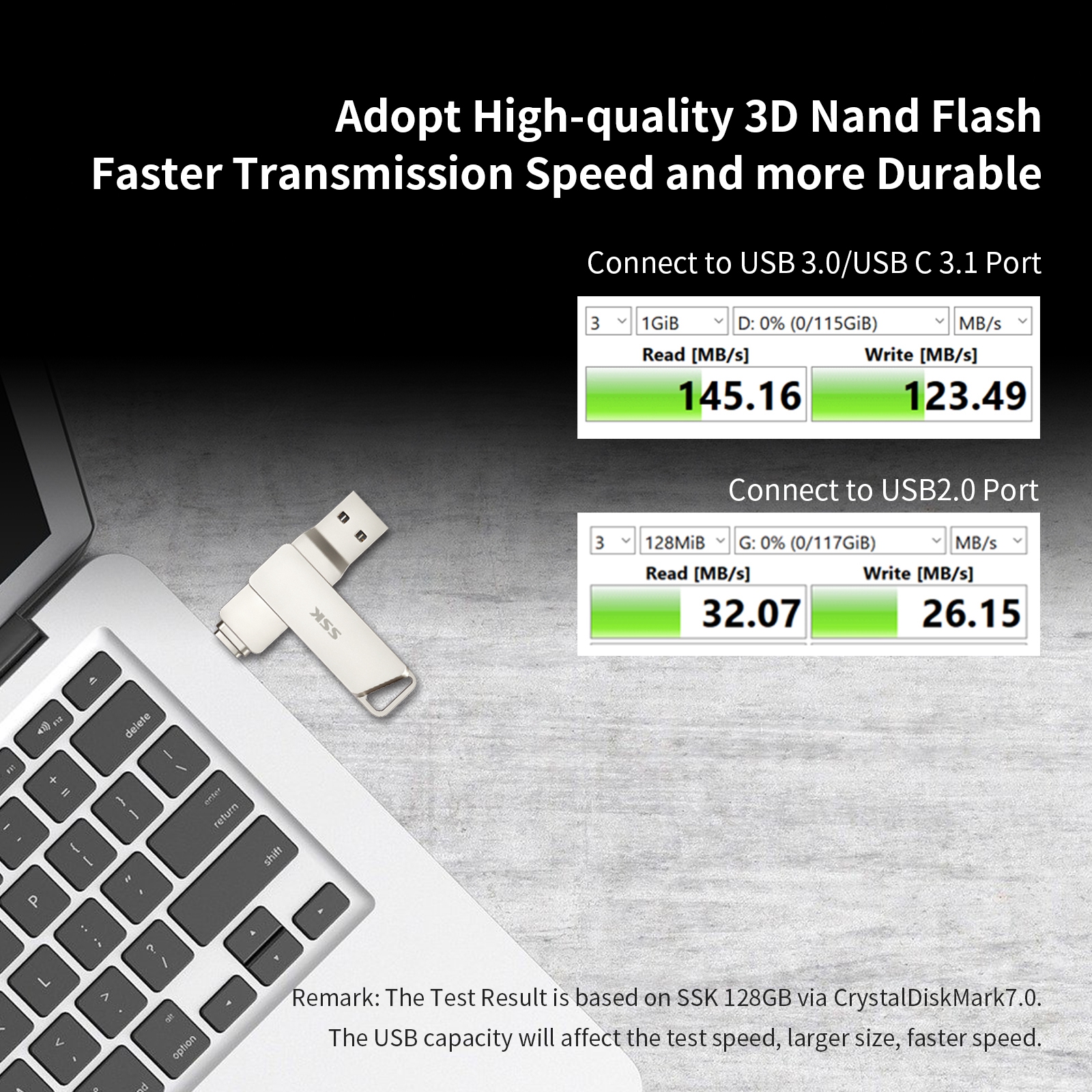 SSK Dual Drive OTG Flashdrive Pendrive Type C USB 3.2 Gen 1 (150Mb/s ...
