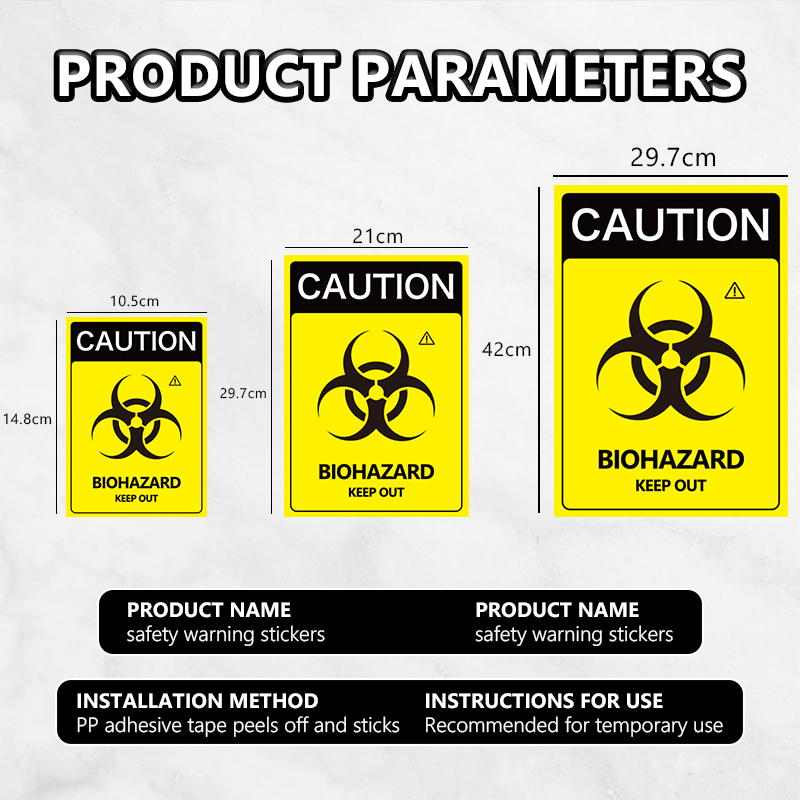 Caution Biohazard PVC Sticker Safety Label Warning Sign Premium ...