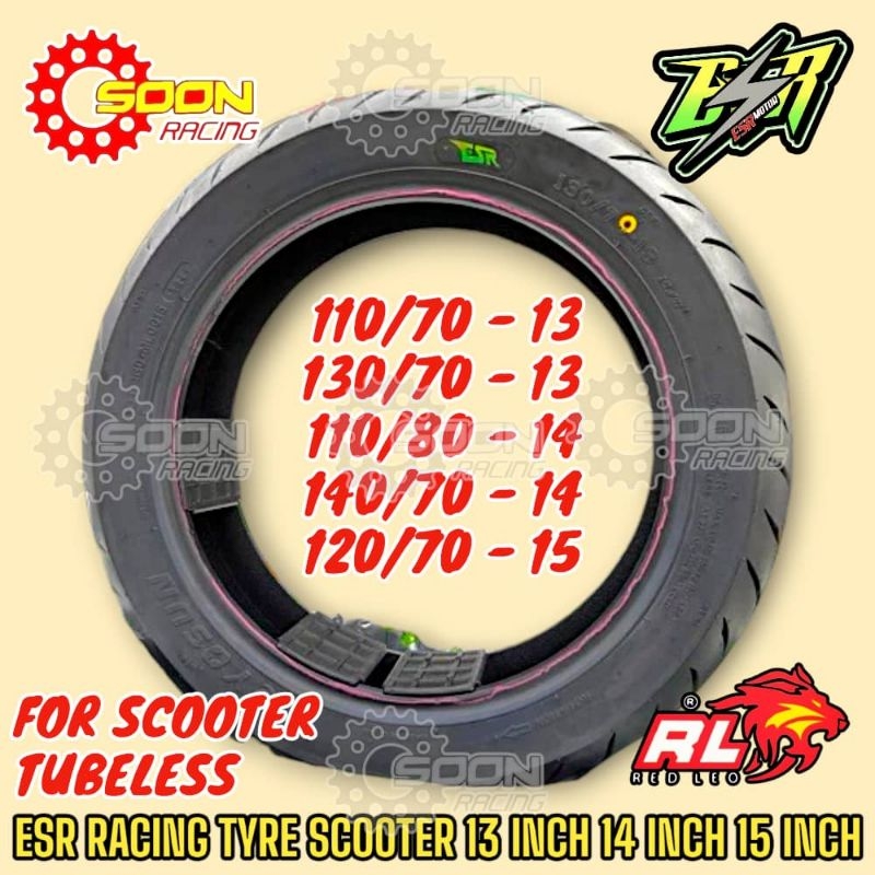 ESR RACING SCOOTER TYRE RED LEO 13 INCH 14 INCH 15 INCH YAMAHA NVX NMAX ...
