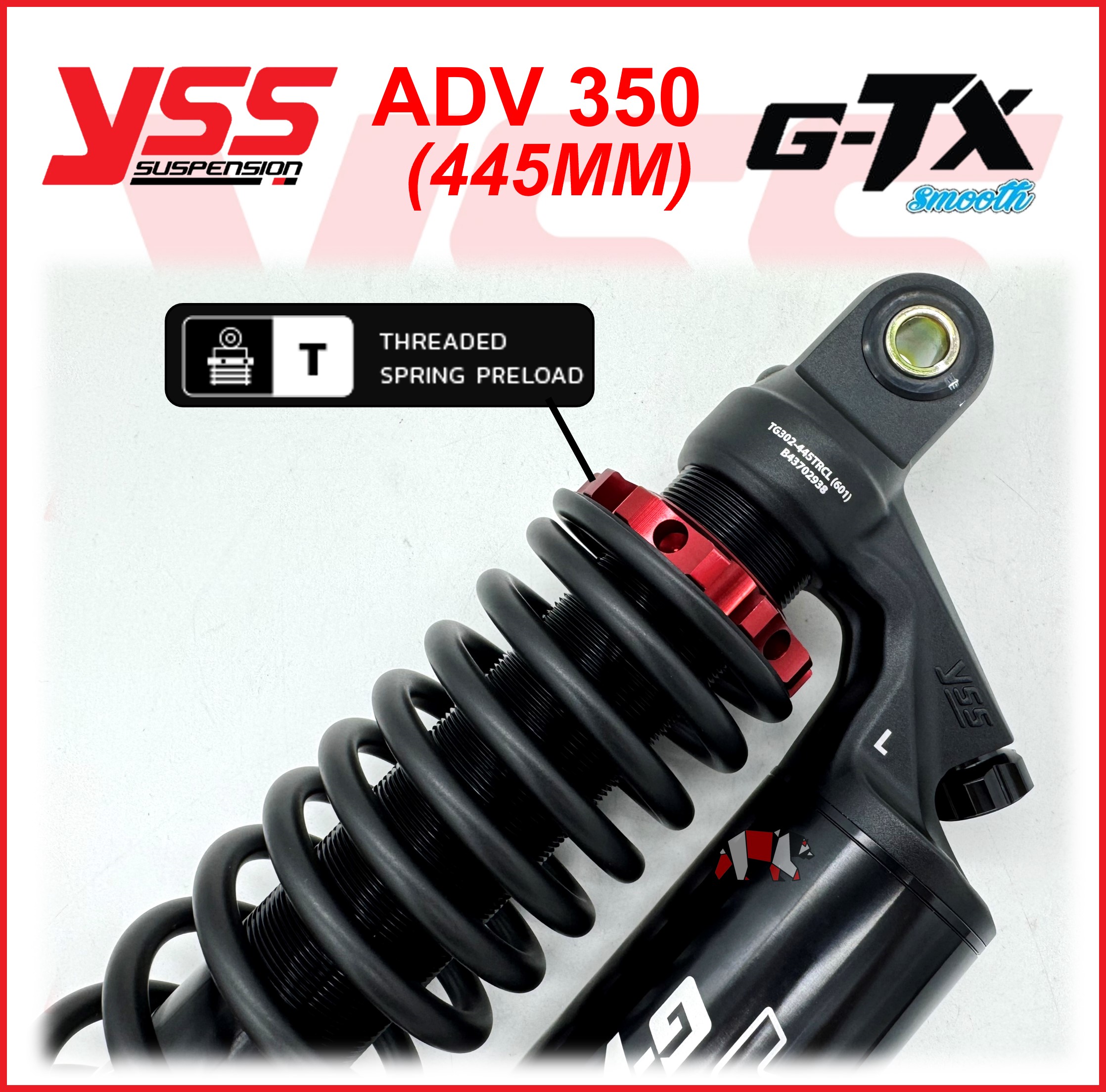 YSS ADV350 (445MM) GTX [Free Heavy Duty Spring] adjustable absorber ...