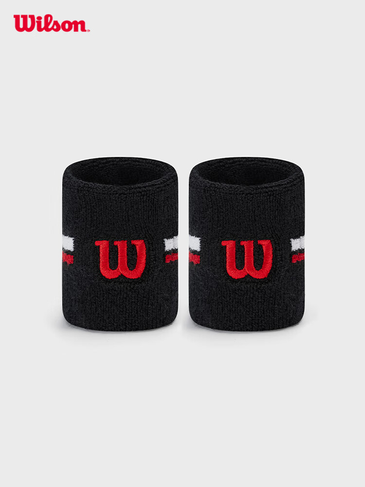 Wilson Staff 2019 Bracelet unisexe pour sport, fitness, tennis, bandeau de sudation Blanc/rouge