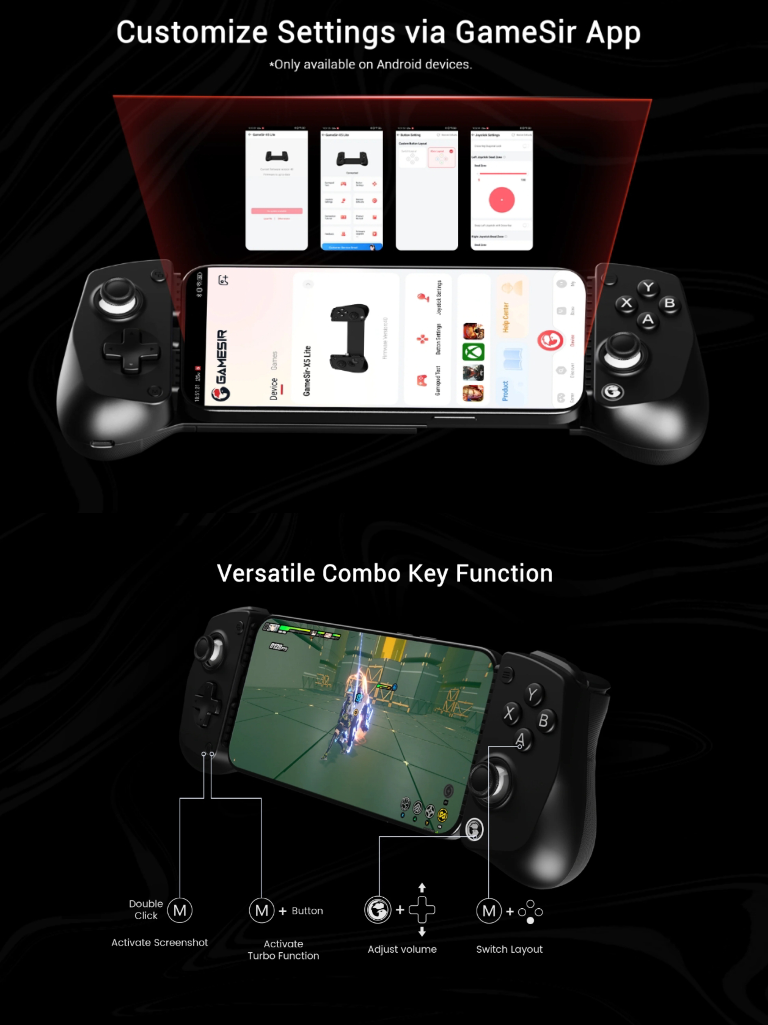 【Local】GAMESIR X5 Lite Typec Connect Stretch Game Controller 213mm ...