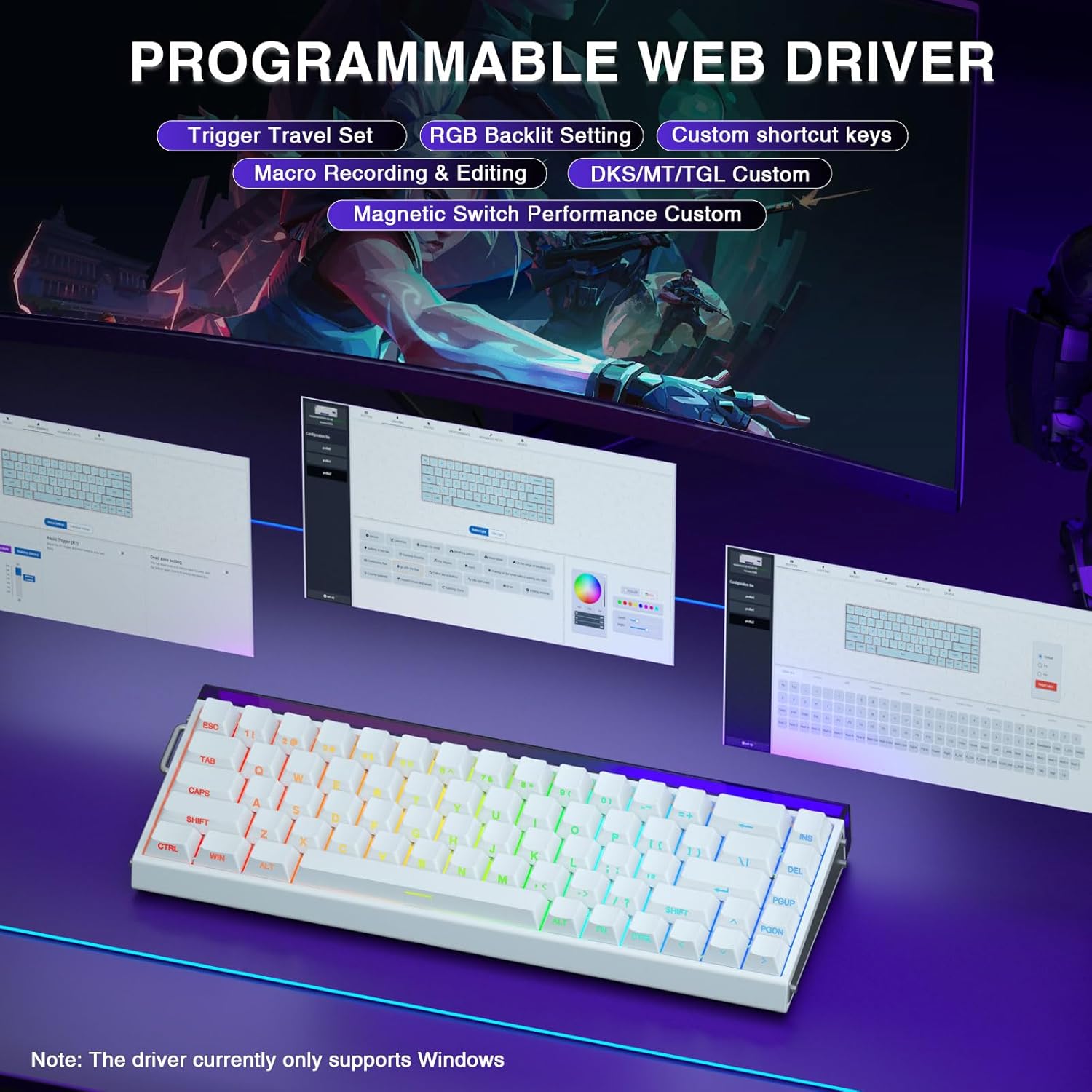 AULA HERO68 Magnetic Switch Keyboard | 65% Layout | RGB Neon Light Box ...