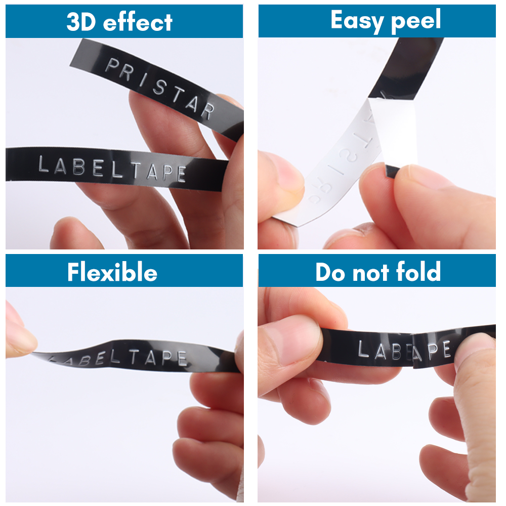 Multicolor Manual Label Maker Sticker Nama Dymo 3D Embossing Sticker ...