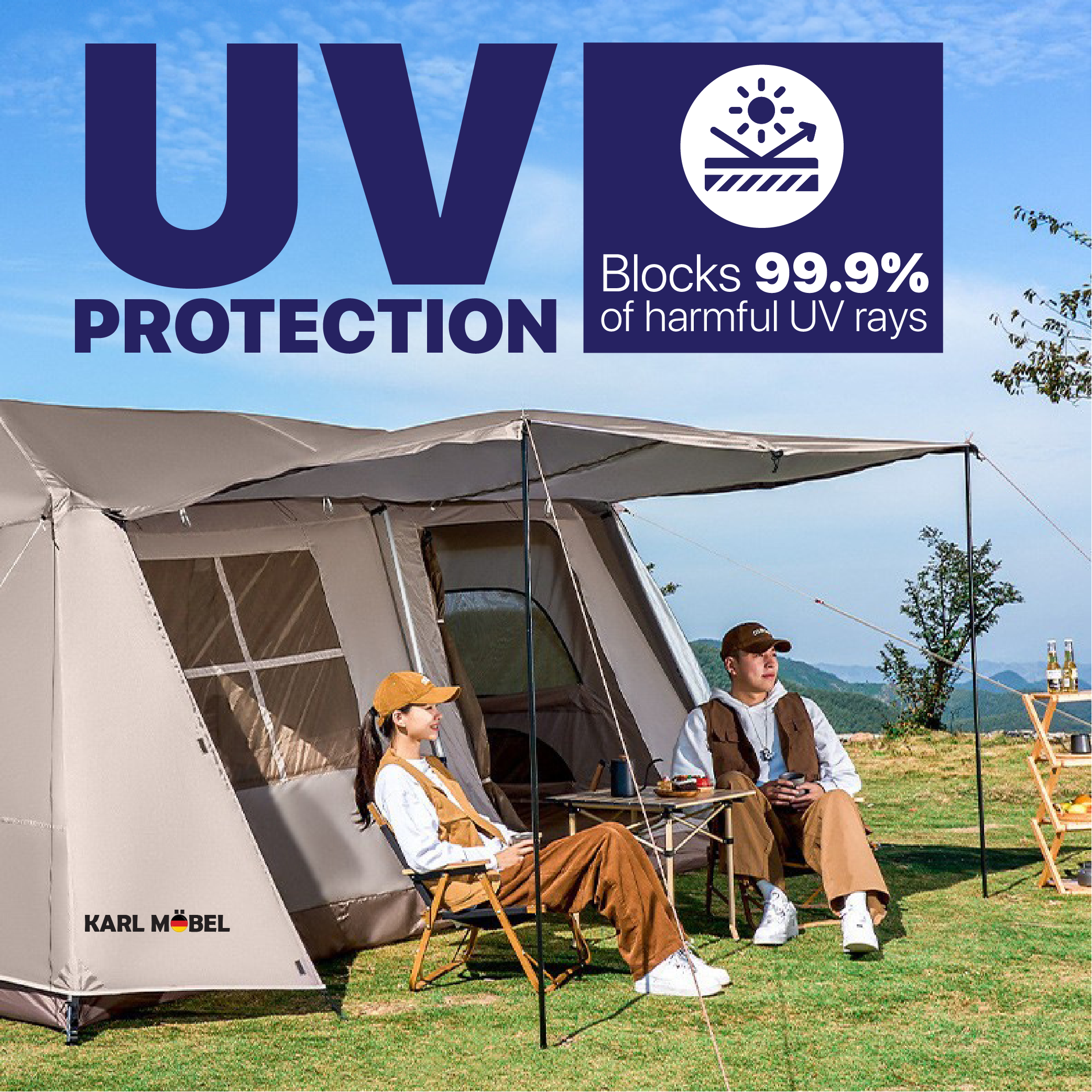 Village-13 Camping Tent Waterproof Automatic Khemah camping besar 5-7 ...