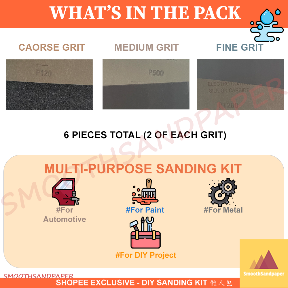 WET&DRY Sanding | DIY Sanding Starter Kit 懒人包 | Mixed Grit Sandpaper ...