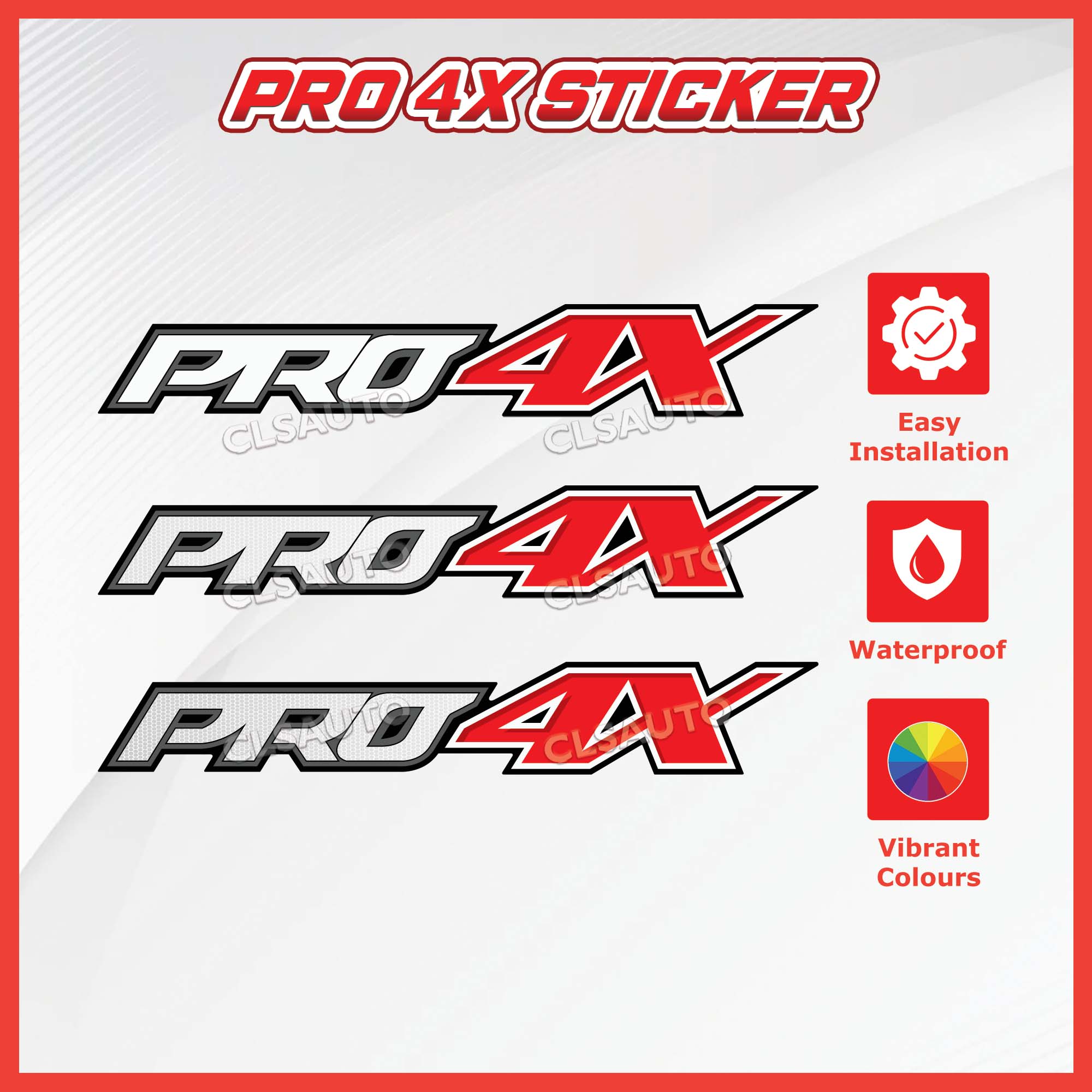 PRO4X Sticker Car Navara Decal Nissan Hilux Ranger Fortuner Offroad 4x4 ...