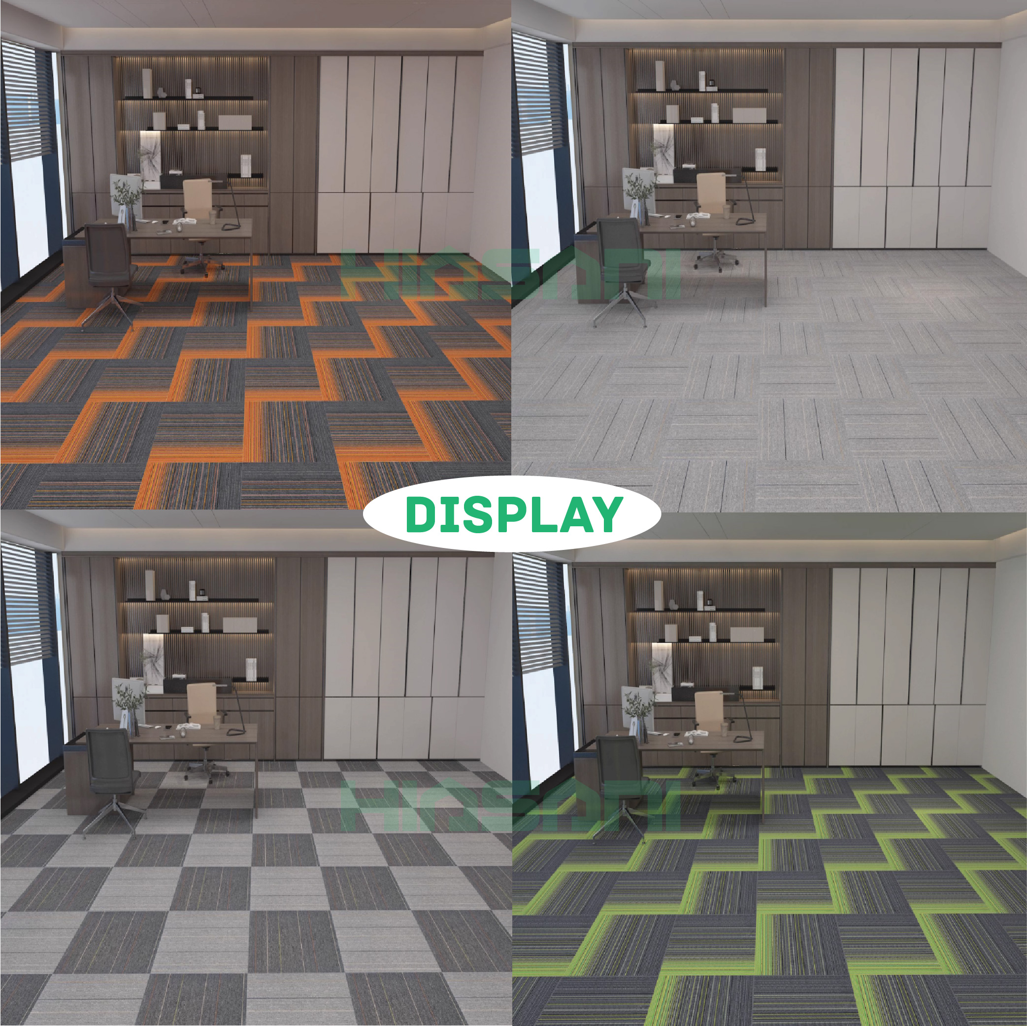 50X50CM Floor Carpet Non Slip Tiles Non-Slip Carpet Office Square Mat ...