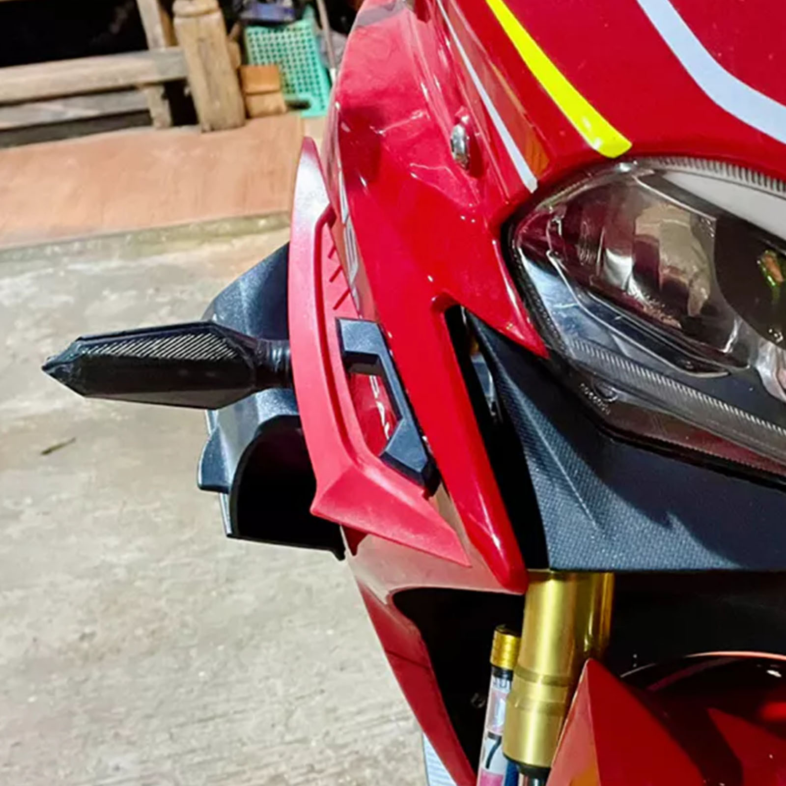 Universal Motorcycle Winglet Side Wings Spoiler Carbon Fiber Fit for ...