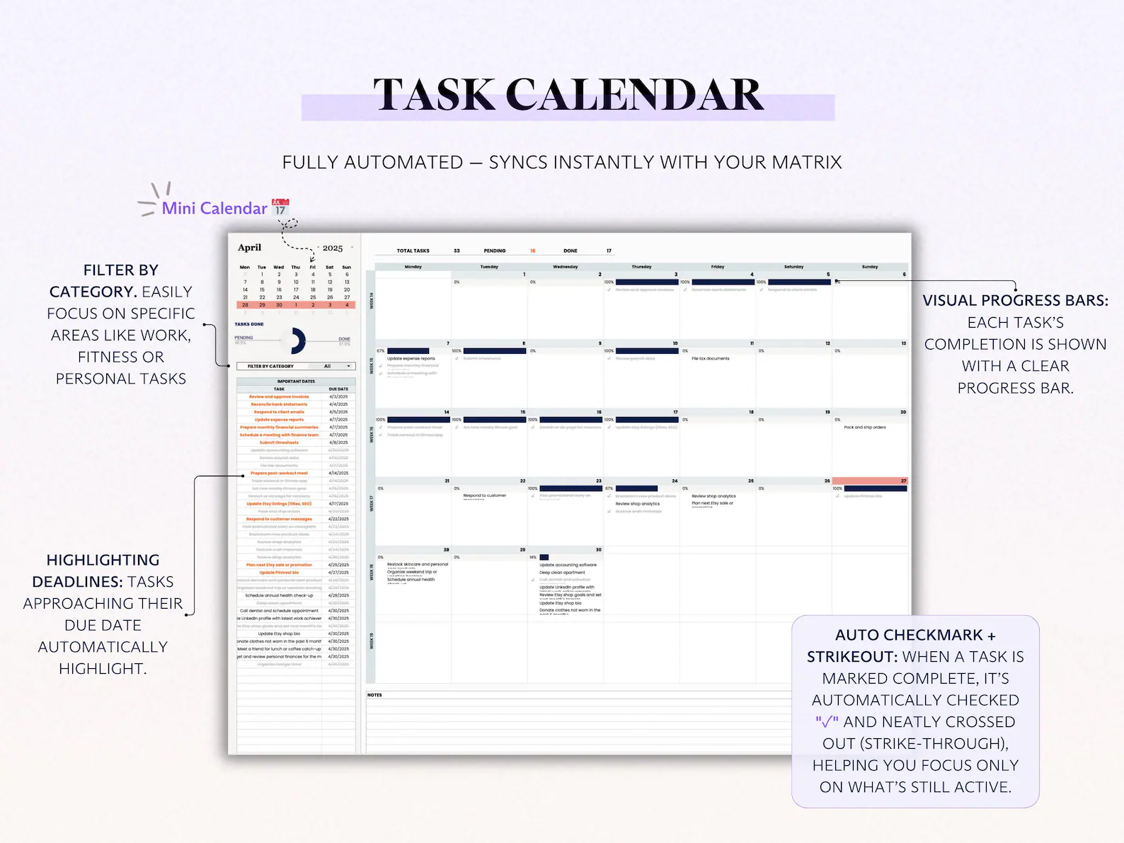 Eisenhower Priority Decision Matrix Spreadsheet Digital Task ...