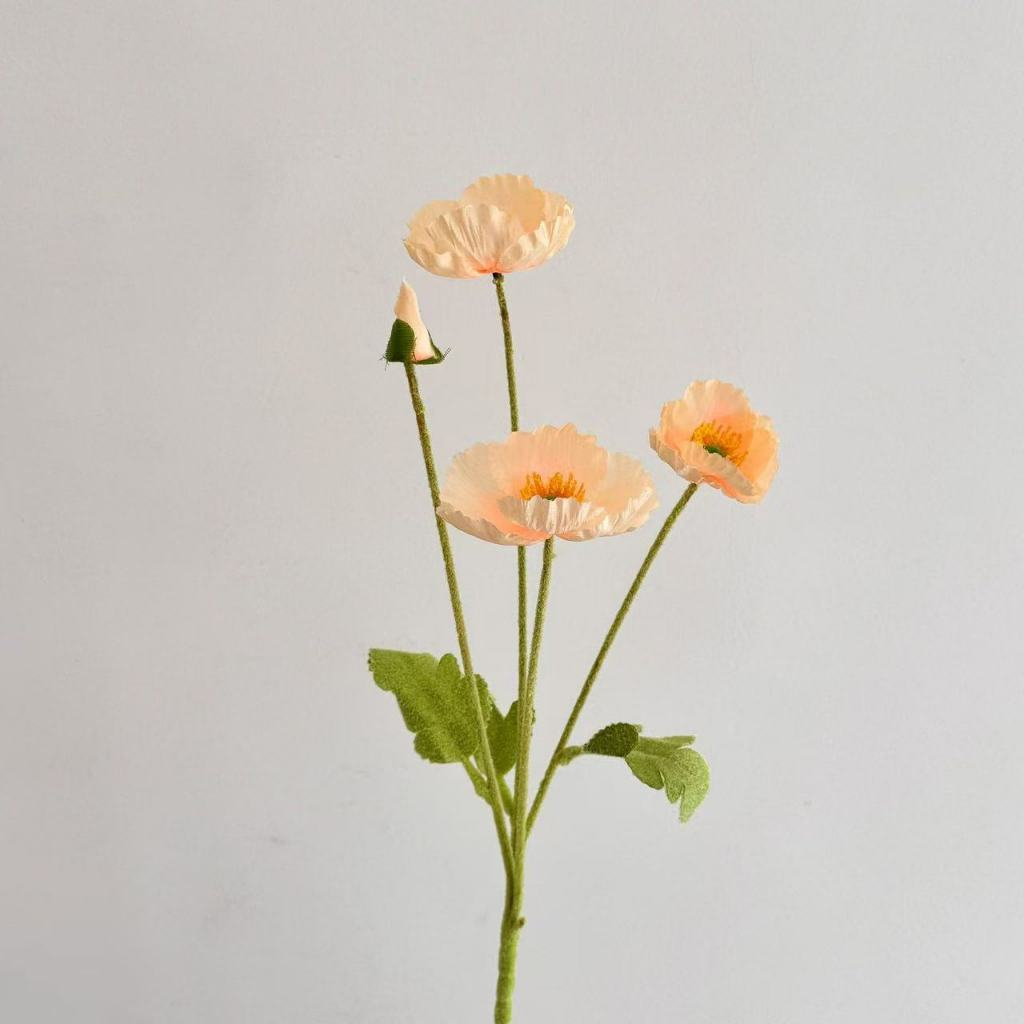 Flocking Poppy Artificial Flowers – Bunga Tiruan for Rustic Wedding ...
