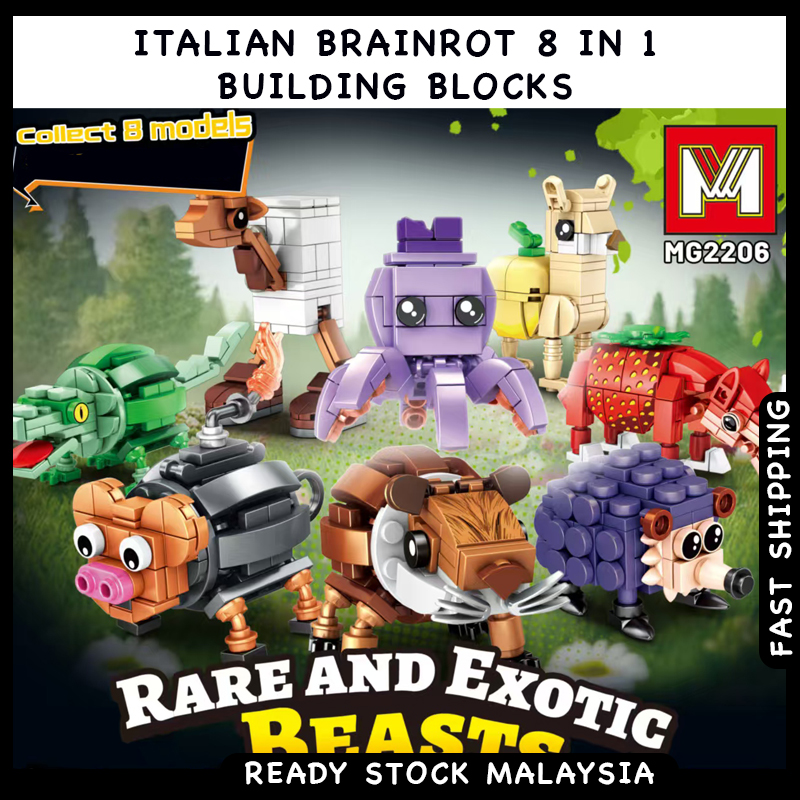 Figurines Construction Animaux Figurine De Construction Tung Sahur - Animal Style 'Italian Brainrot', Ensemble à Collectionner Et Décorer