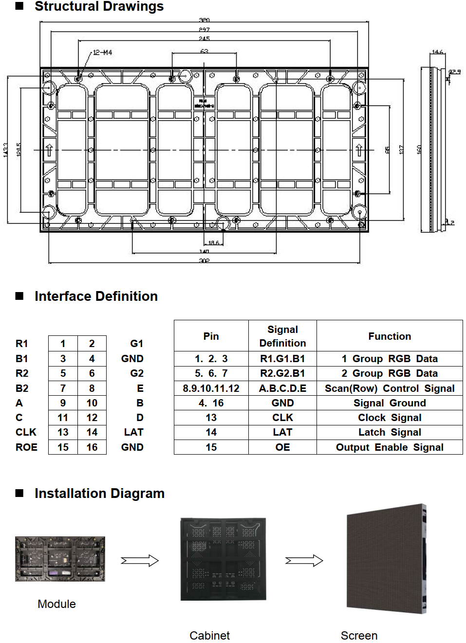 P2.5 Indoor Full Colour LED Display Panel Module 64x128 Pixels Size 160 ...