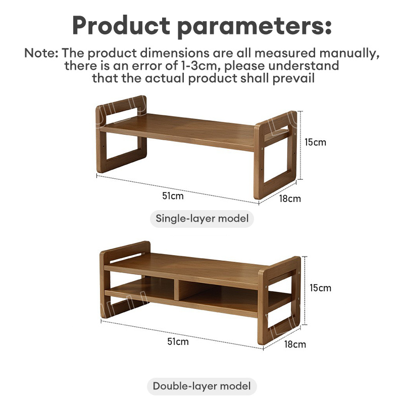 LULU Computer Monitor Stand Desktop Rack Wood/Brwon Screen Increase ...