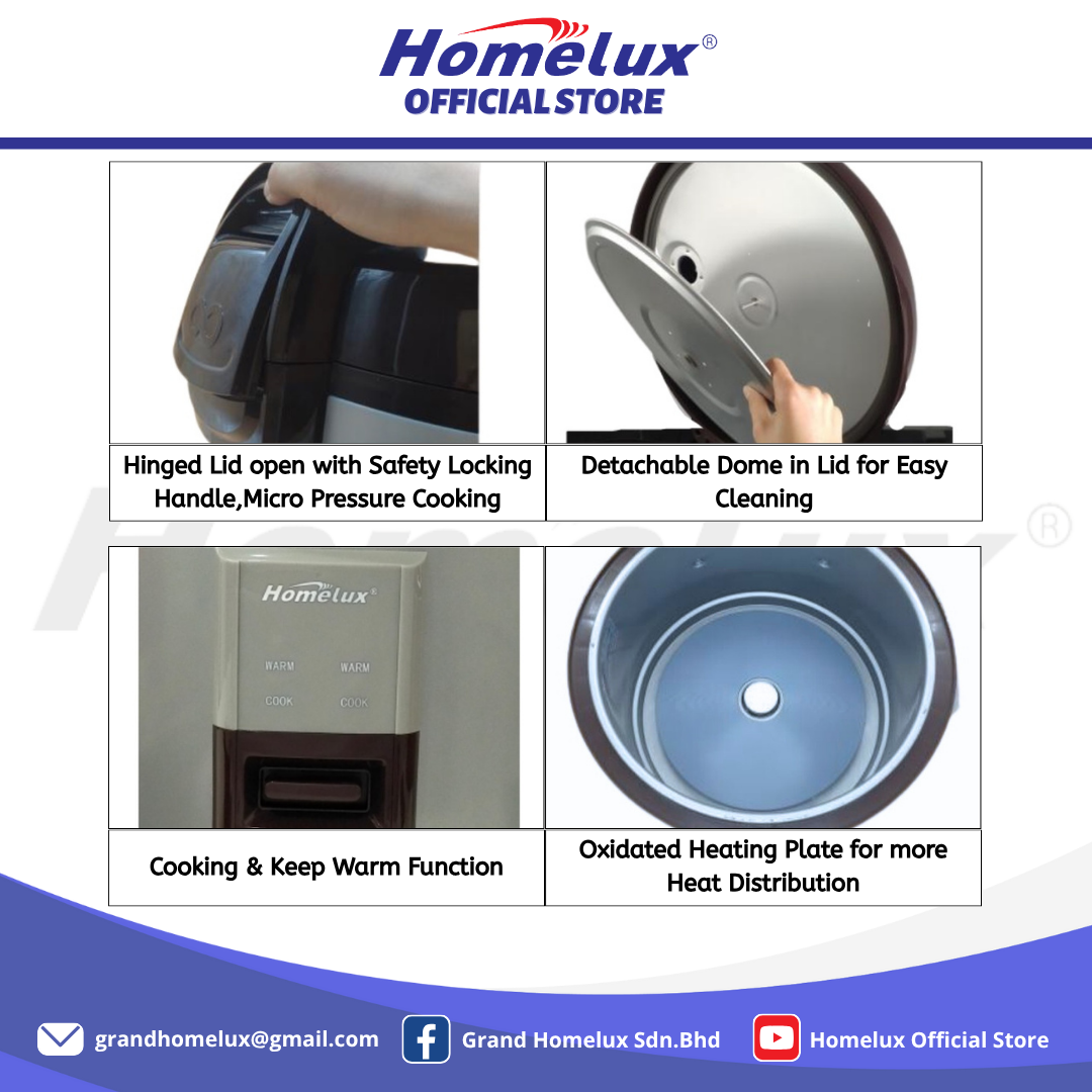 HOMELUX COMMERCIAL ELECTRIC RICE COOKER & WARMER HPRC SERIES HPRC-6L ...