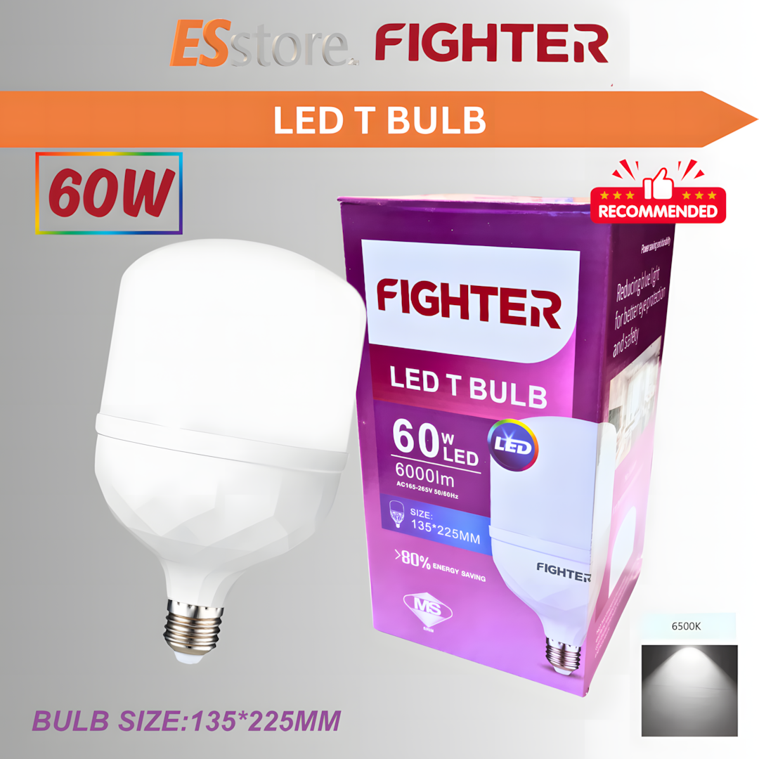 FIGHTER Led T Bulb E27 Led Bulb 60W / 100W Daylight 6500K | Shopee Malaysia