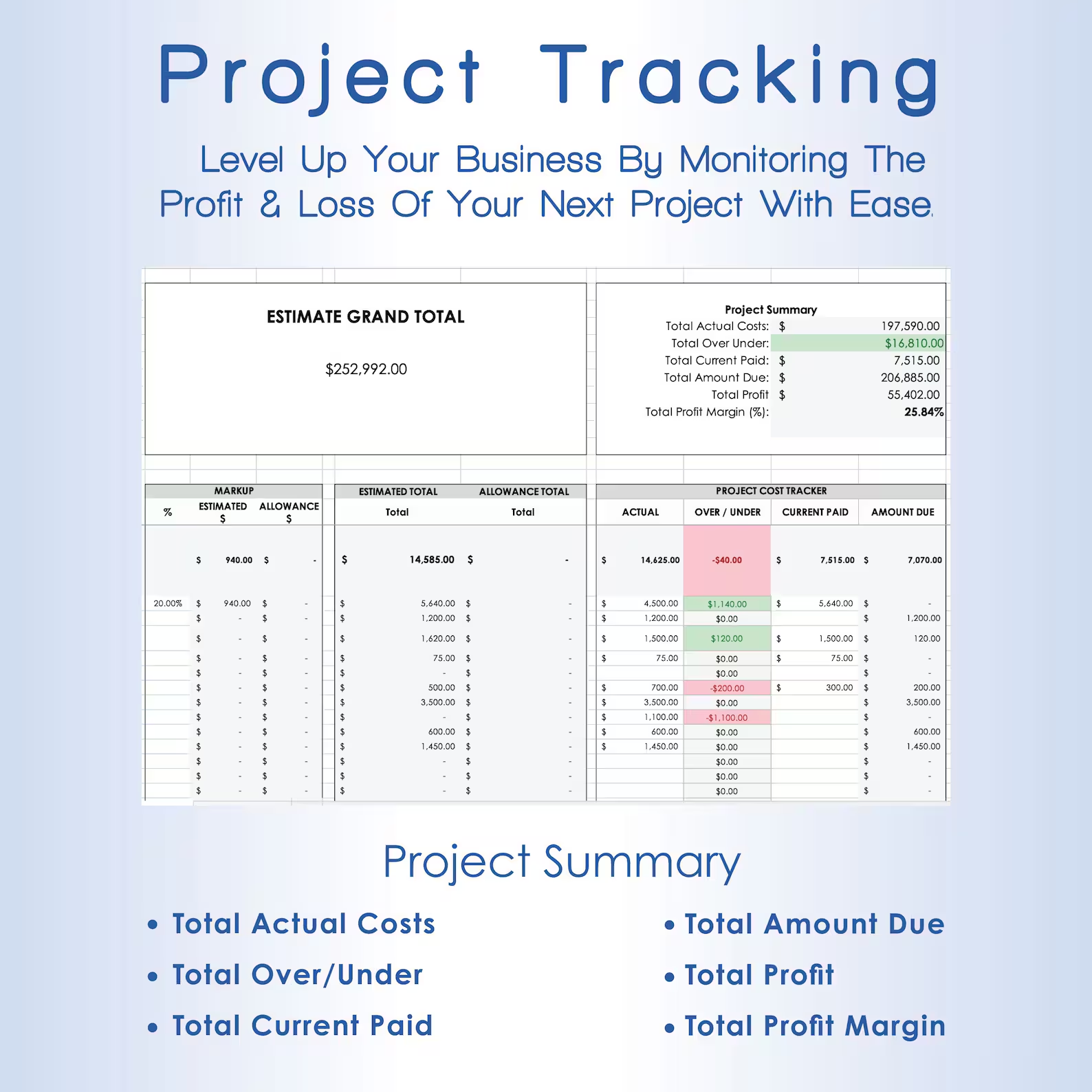 Construction Estimate Calculator Pro, Digital Printable Estimate ...