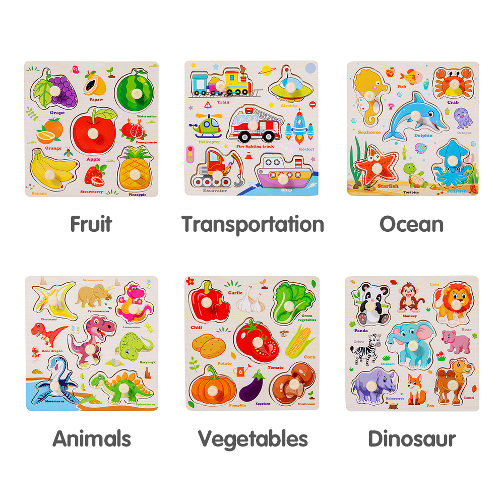 LAKOE Kids Baby Wooden Educational Jigsaw Puzzle Kids Early Education ...