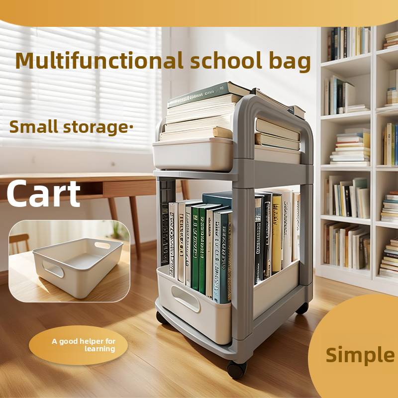 Storage Rack Bookshelf Movable School Beg Rack Multi-Layer Snack ...