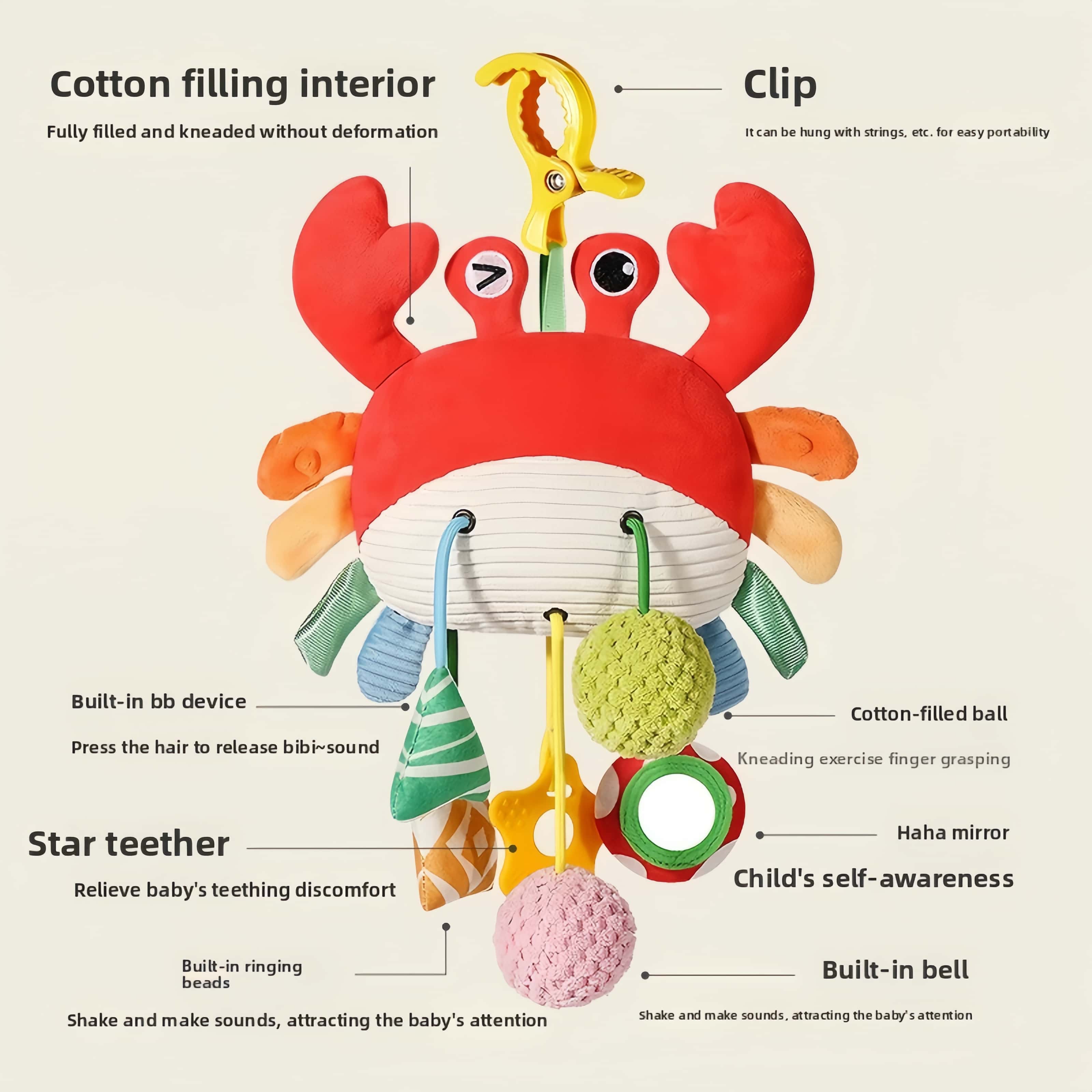 Baby Toys Infant Newborn Rattle Toys Stroller Bed Cot Crib Hanging Doll ...