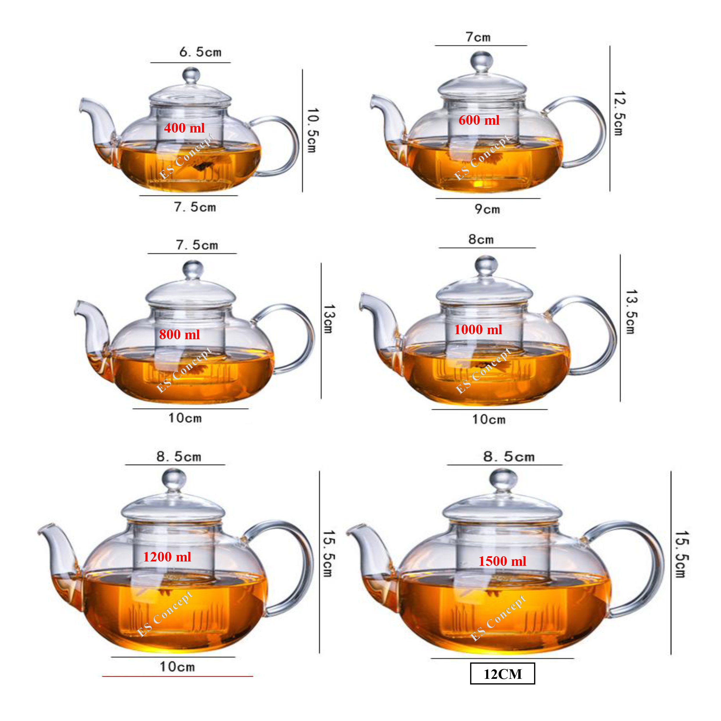 Teapot with strainer Glass jug Borosilicate glass teapot jug with glass ...