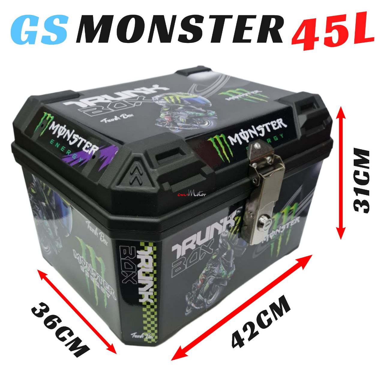 GS 45L Motor Monster Top Box+Rapido Monorack Yamaha 135LC Ego Gear ...