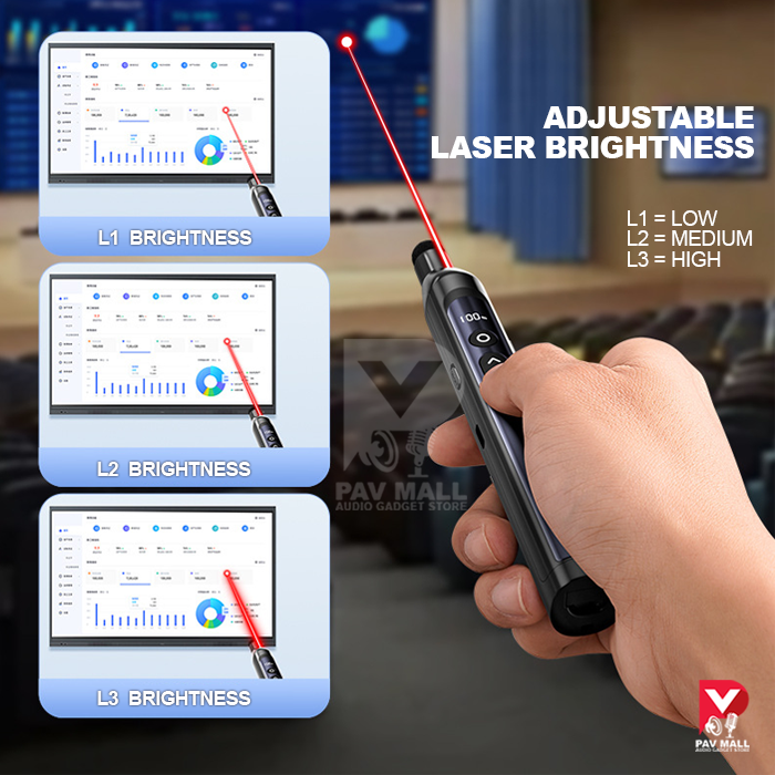 4-in-1 Presenter Laser Pointer | Red Laser + Touch Stylus + Stick + PPT ...