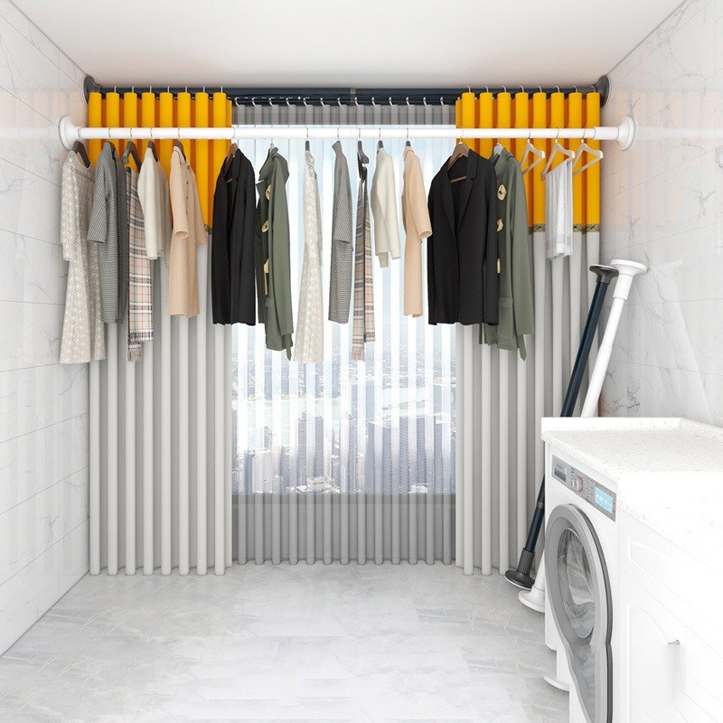 40-460cm Stainless Steel Adjustable Curtain Rod Clothes Drying rack ...