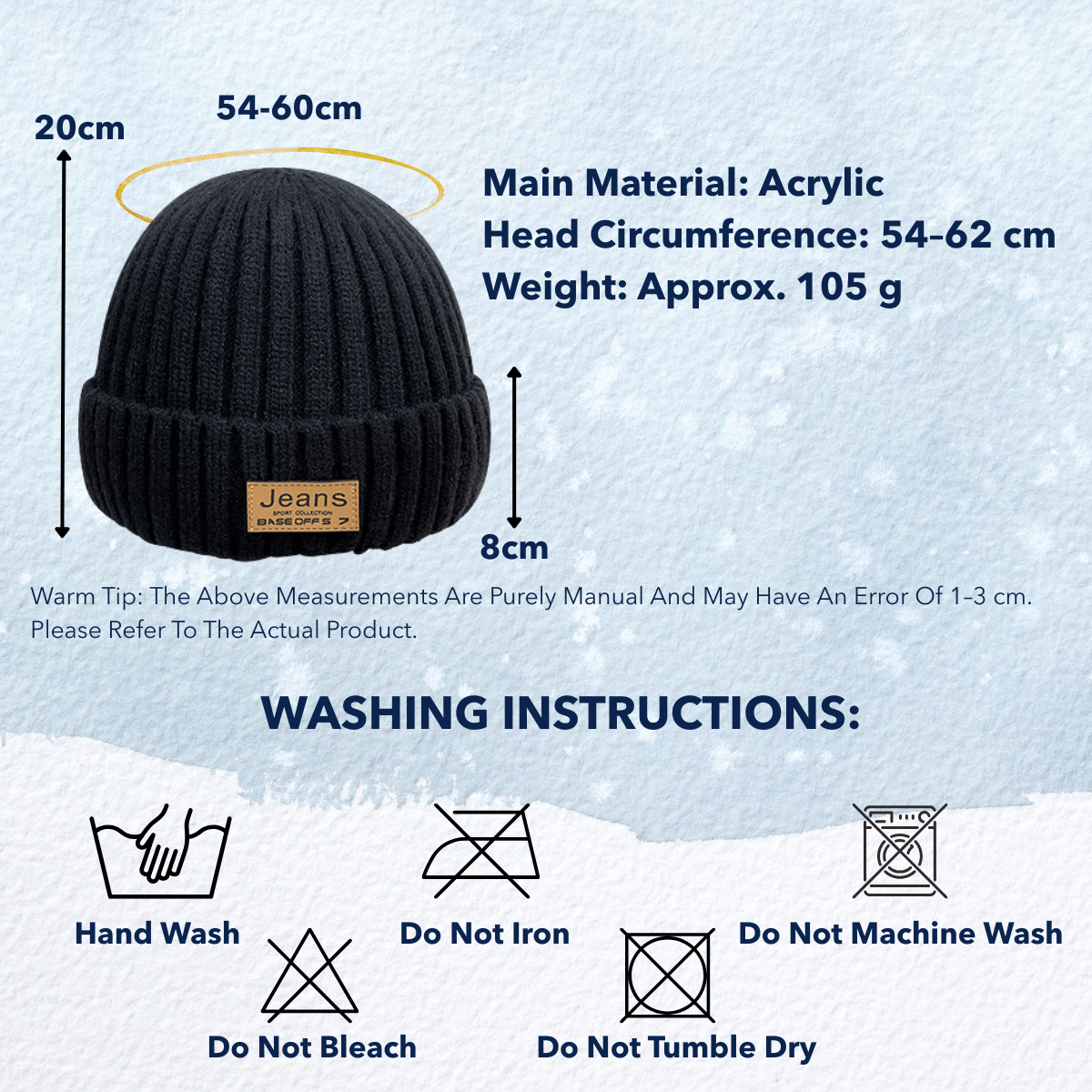 Hitchie A096 Men Women Winter Beanie Snow Cap Winter Hat Beanie Hat ...