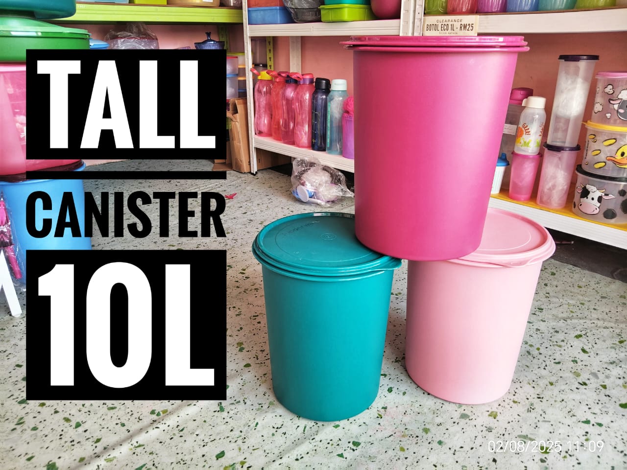 Tupperware Giant Food Container Tall Canister 10L Tong Keropok Kedap ...