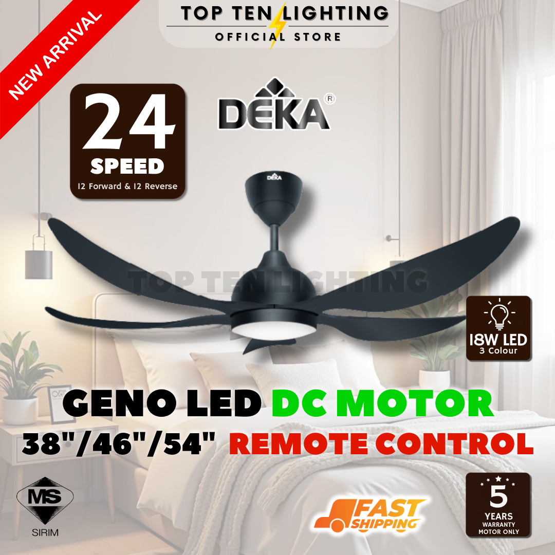 DEKA Geno 38 / Geno 46 / Geno 54 LED Ceiling Fan Remote Control 12+12 ...