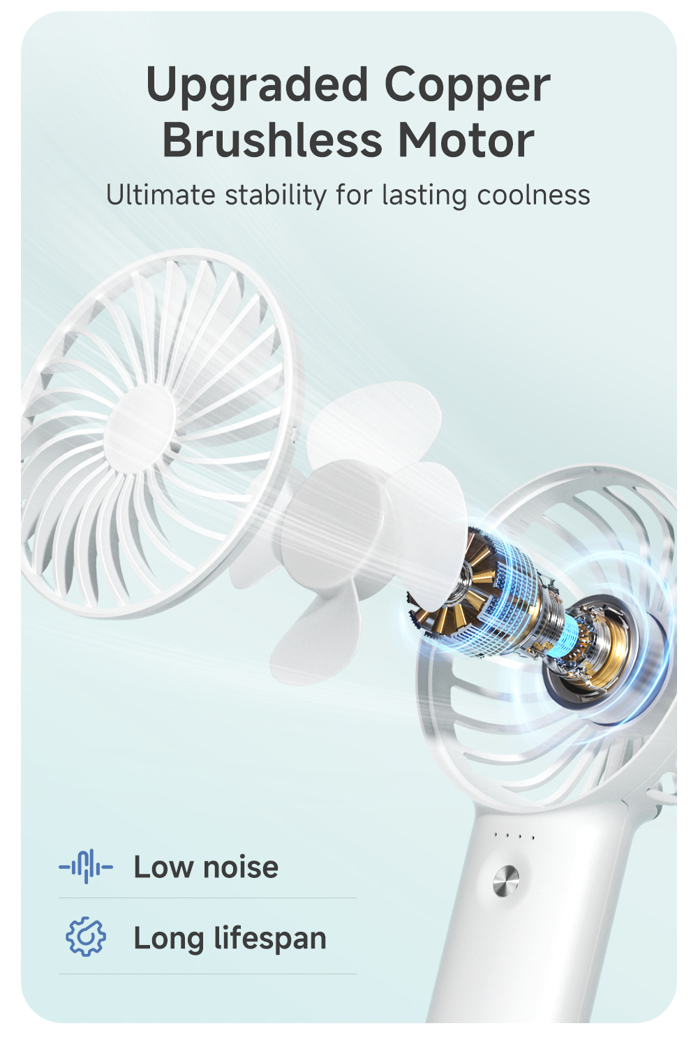 Simplus Small Fan Handheld Mini Electric Portable 160g 3 LevelsType-C ...