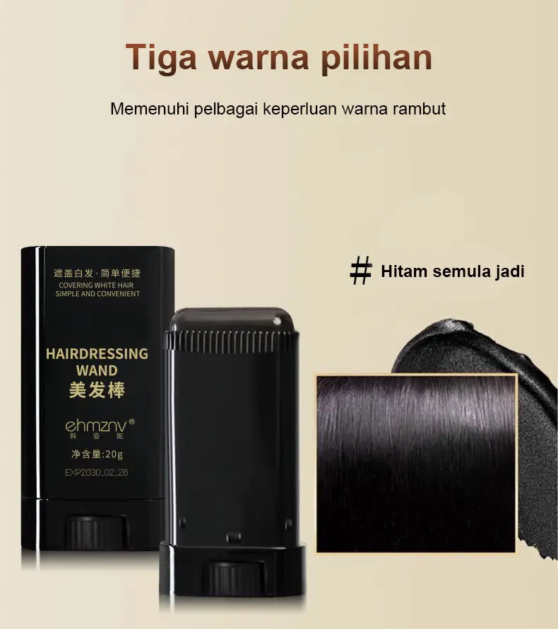 Tongkat Pewarna Rambut Grey Kelabu SekaliPakai -Kalis Air, Formula ...