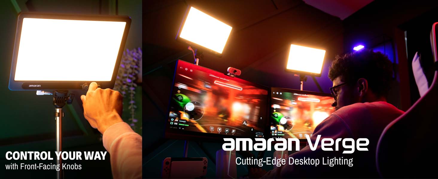 amaran Verge 30W Bi-Color Edge-Lit Rectangular Panel Light Designed for ...