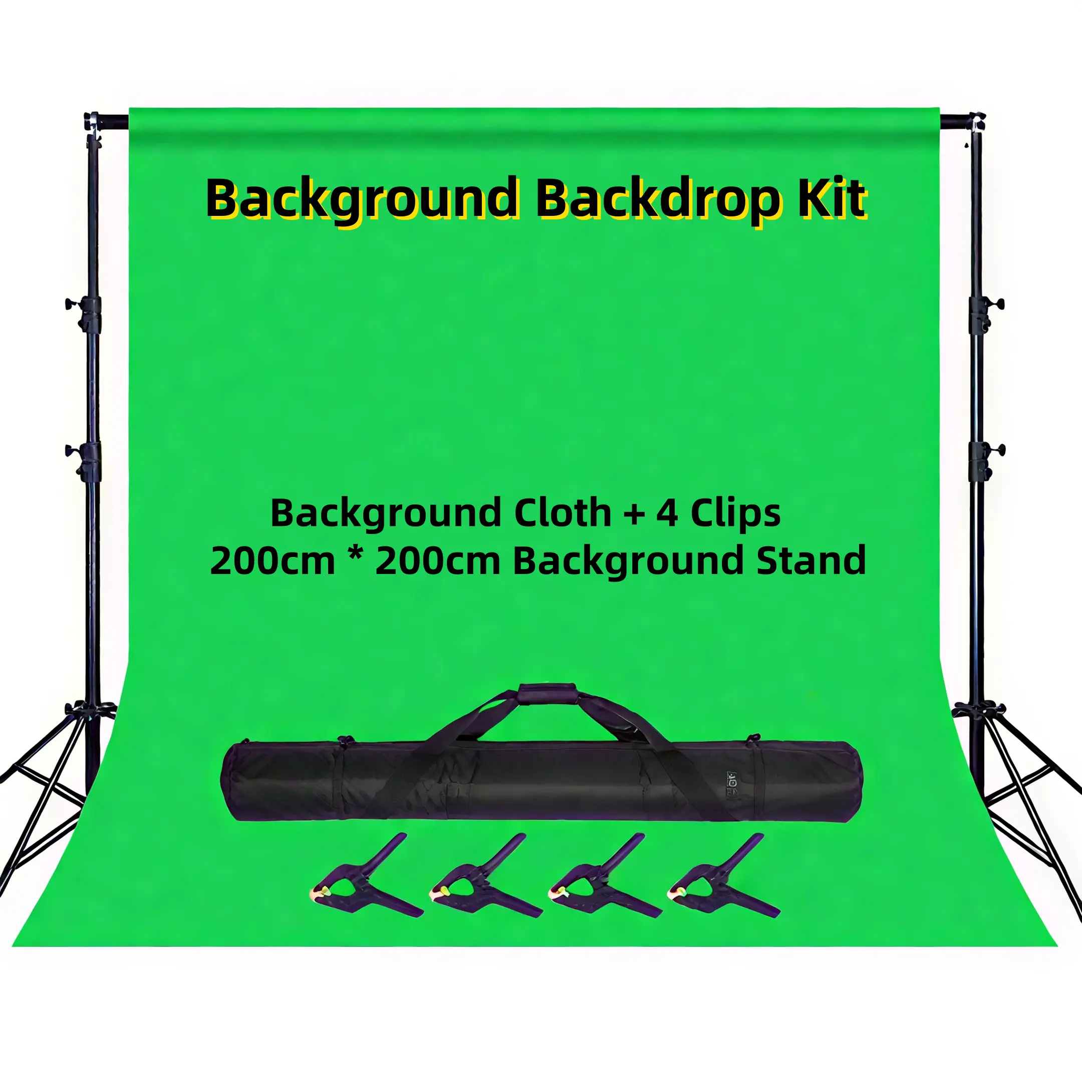 Photo Studio Backdrop Stand Kit 3x1.6M Photography Green White Black ...
