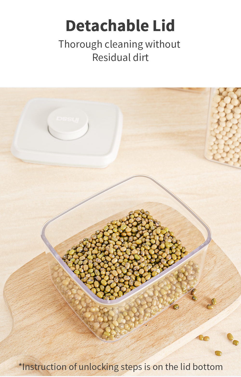 【Famliy Set】Simplus Set of 3 One-button Press Airtight Food Storage ...