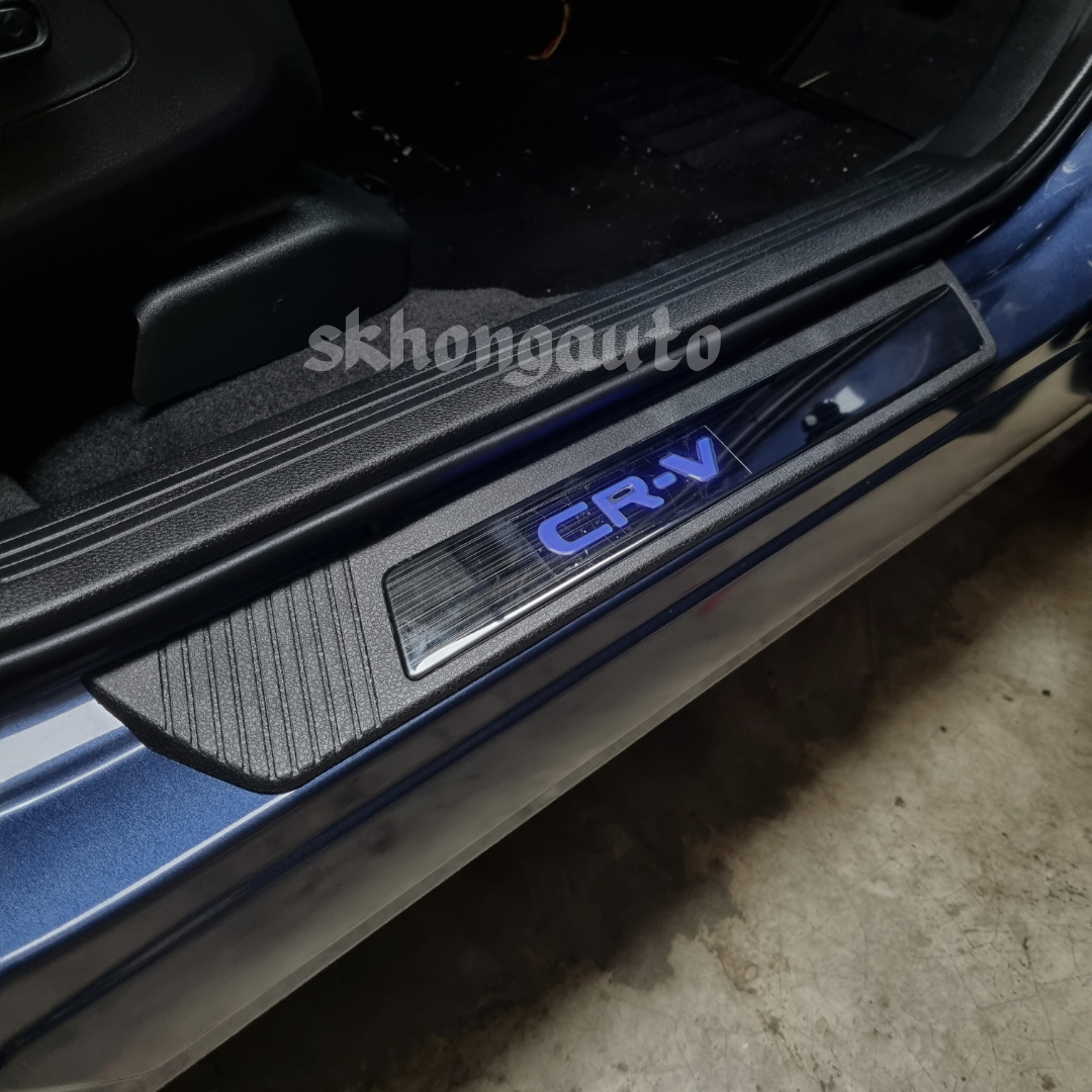 HONDA CRV 20242025+ g6 Stainless Steel Blue LED Car Door Side Sill