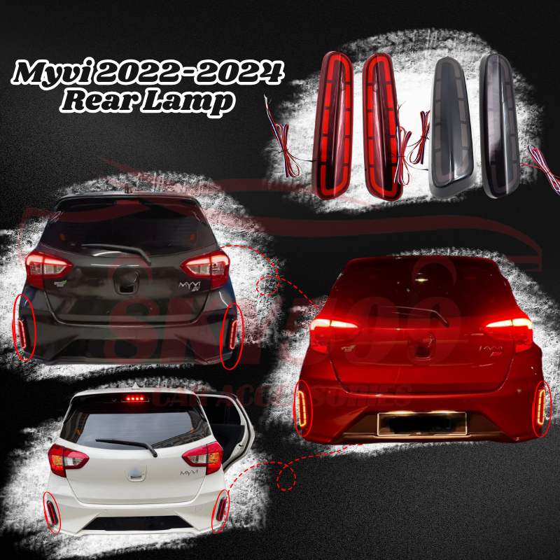 Perodua Myvi 2018-2026 LED Car Rear Bumper Reflector Light Drive Brake ...
