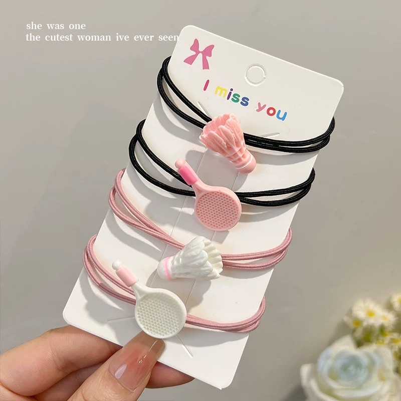 Badminton Couple Friendship Pair Hair ties Accessories Elastic Hair ...
