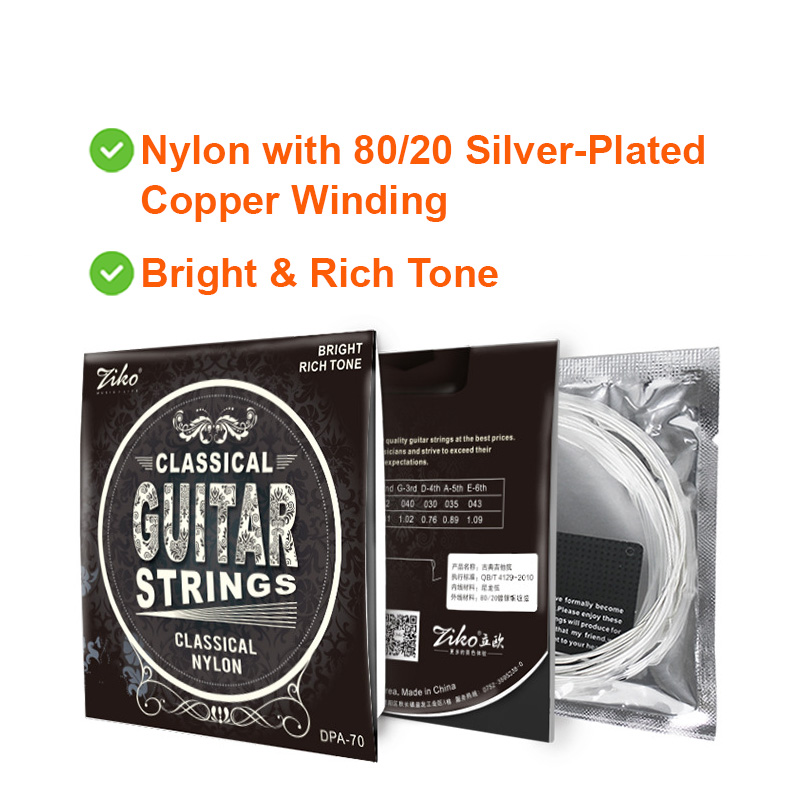 ZIKO ( .028 ~ .043) DPA-70 Classical Guitar Nylon String Set Murah Tali ...
