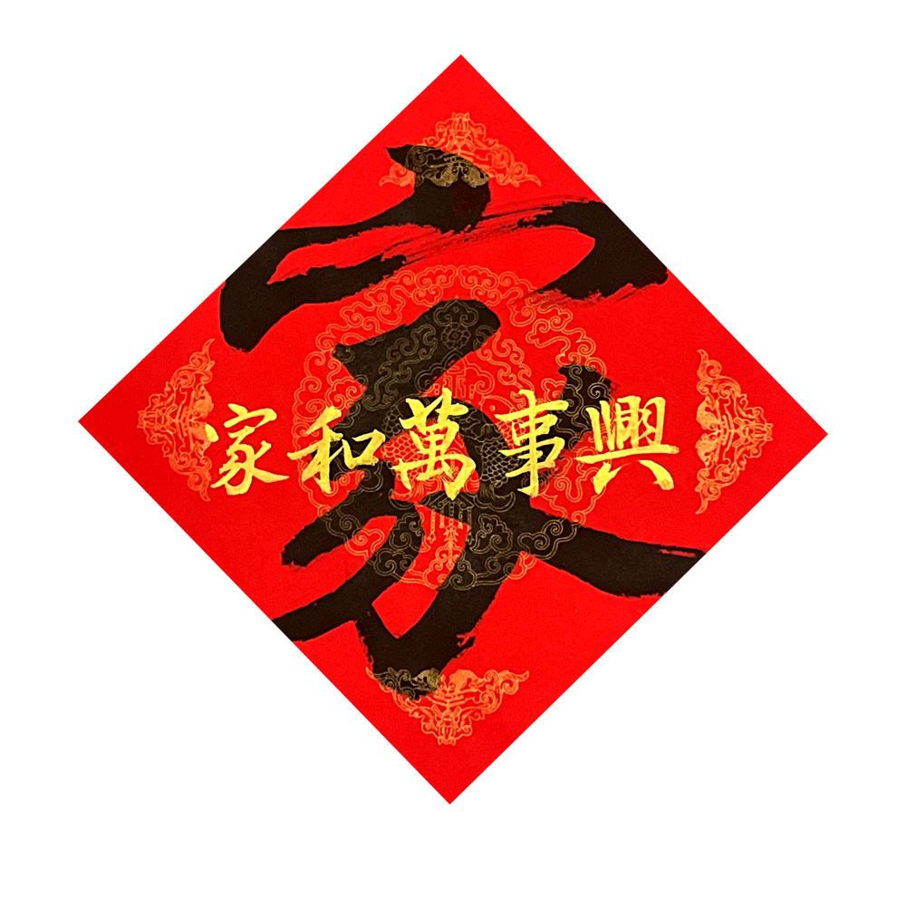 Chinese New Year Chinese CNY Greeting Calligraphy 新年 手写 书法 布置 创意 春联 万年红 ...