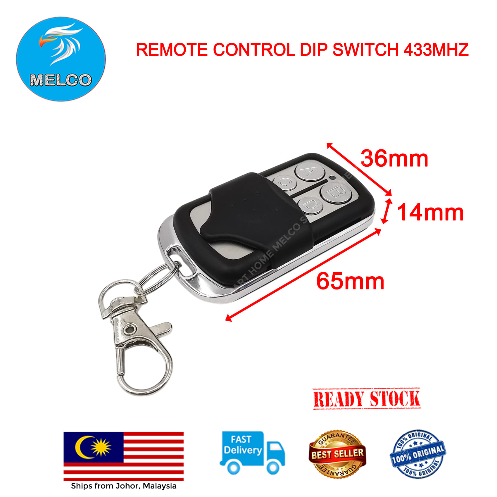 4 CHANNEL DIP SWITCH TYPE REMOTE CONTROL , STANLESS STEEL SURFACE WITH ...